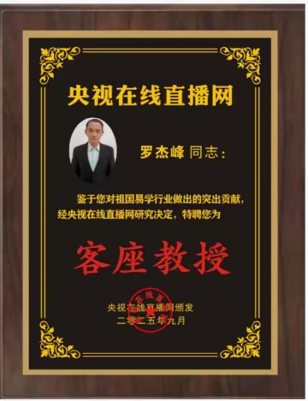 恭贺罗杰锋先生荣膺央视在线直播网客座教授：易医会通传承者的时代荣光