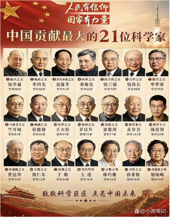 看中国二十一名科学家